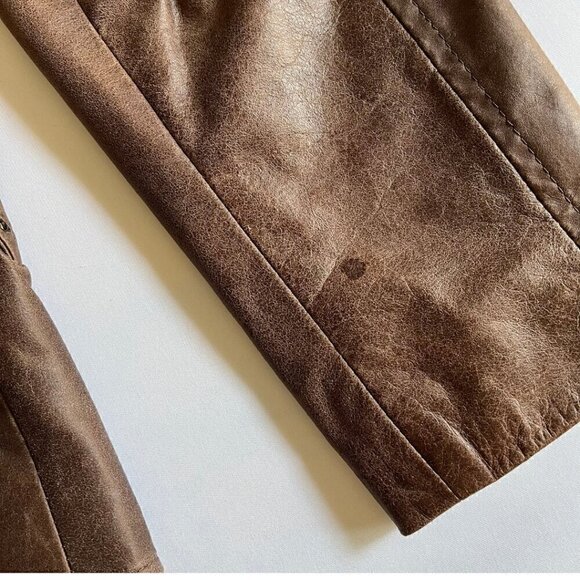 VTG Jardi Brown Distressed Italian Genuine Leather Jacket - Picture 3 of 6